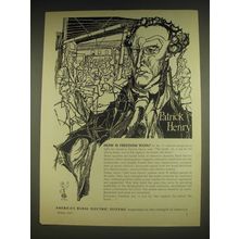 1963 America's Rural Electric Systems Ad - Patrick Henry How is Freedom Won?