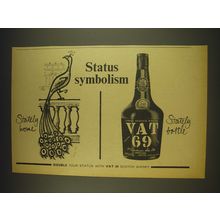 1963 Vat 69 Scotch Ad - Satus Symbolism Stately Home Stately Bottle