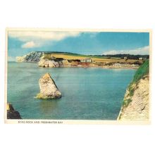 STAG ROCK AND FRESHWATER BAY, ISLE OF WIGHT unused vintage postcard =
