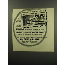 1949 Colonial Airlines Ad - Colonial Airlines now in its 20th consecutive year