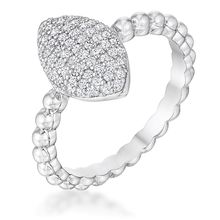 3Ct Beautiful Oval-Designed Rhodium Ring With Clear CZ