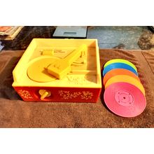 Old Vintage Original Fisher Price Record Player # 995 9 1/4" Long Working 1971