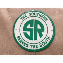 ICOLLECTZONE Vintage 1950's Southern Railroad Sign Apx 2.5" x 3 3/4 (B000)