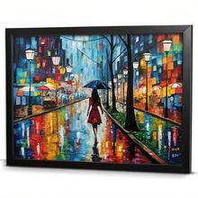 Lady Umbrella Wall Art Oil Style Landscape Oil Art Print Lady Office Picture (2)