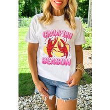 White CRAWFISH SEASON Lemon Spice Graphic Tee
