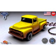 RARE KEYCHAIN 1953~1956 YELLOW FORD F100 PICKUP TRUCK Ltd