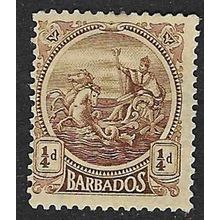BARBADOS 1921-4 WMK SCRIPT CA 1/4d MINT SG217