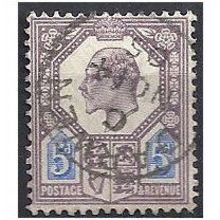 1905 SG242a 5d Dull Purple & Ultramarine CSP Fine Used DARWEN CDS Cancel.