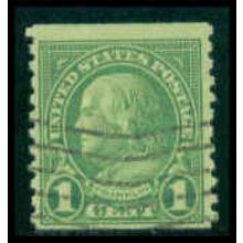 Used 597 1c Benjamin Franklin Just Clears M09654