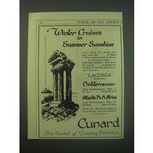 1930 Cunard Cruises Ad - Winter cruises in summer sunshine