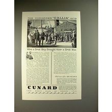 1930 Cunard Gallia Ship Ad - Mark Twain