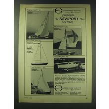 1970 Enterprise Yachts Ad - Newport 41, 30, 27, 16 and 20