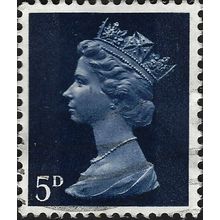 GB, QE II Machin definitive, dark blue 1968, 5d