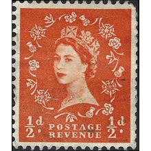 GB, QE II Wilding definitive, orange 1957, ½d