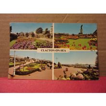 multiview, CLACTON-ON-SEA, ESSEX. used postcard by Harvey Barton 1975 pm =