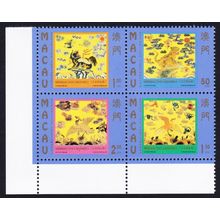 Macao Macau Birds Civil and Military Insignia Block of 4v 1998 MNH