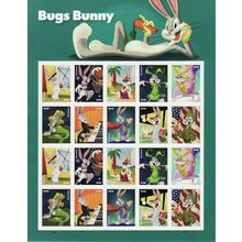 Bugs Bunny 80th Birthday Sheet of 20 Current Rate Postage Stamps Scott 5494-03