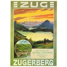 Zugerberg Strassenbahn 1908 Switzerland Travel Poster Postcard