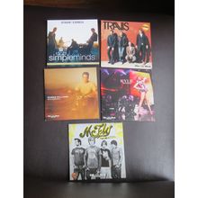 5 ASSORTED CD ALBUMS.TRAVIS, ROBBIE WILLIAMS, KYLIE, SIMPLE MINDS, MCFLY
