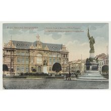 Belgium Antwerp L'Athénée Royal et Monument Furie Francaise Early 20th C. RPPC
