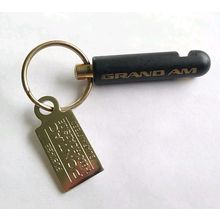 Vintage Pontiac Keychain Key Ring Grand AM Roadside Service Postage Tag Metal