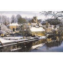 Knaresborough River Nidd at Christmas Large Postcard