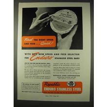 1947 Republic Enduro Stainless Steel Ad - Right Speed