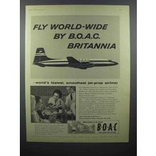 1958 BOAC Airways Ad - Fly World-Wide by Britannia
