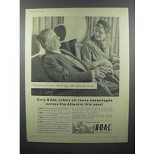 1958 BOAC Airways Ad - Advantages Across the Atlantic