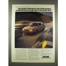1976 Saab Car Ad - How Fast a Car Goes Fast