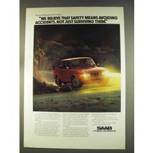 1976 Saab Car Ad - Safety Means Avoiding Accidents