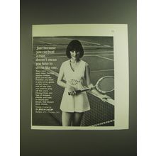 1974 Dunlop Tennis Clothes Ad - Just because you can beat a man