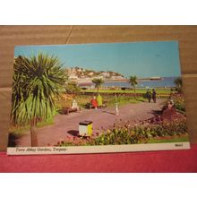 TORRE ABBEY GARDENS, TORQUAY, DEVON used postcard by Harvey Barton 1968 pm =