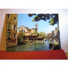 THE DOCK OF St. TRAVASO, VENICE, VENEZIA, used postcard 1981 pm #