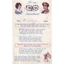 Love Letter From WW1 Soldier Sweetheart Camp Military Postcard