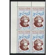New Caledonia Fernande Leriche educator and author 155f Corner Block of 4