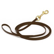Dog Pet Leash Dark Chocolate Brown w/ Brass Hardware W 3/8" - L33'