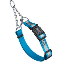 Reflective Dog Pet Martingale Collar with QR Buckle 1" W 20-26" L Cerulean Blue