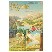 Chemins De Fer De L'Est Haute Engadine Swiss Railway Poster Poster Postcard
