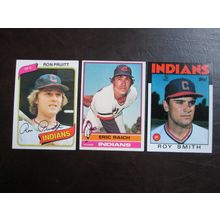 Three (3) Cleveland Indians Baseball Cards - See Players and Description Below