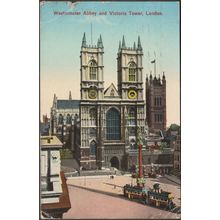 Westminster Abbey and Victoria Tower, London, 1929 - Postcard