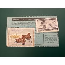ICOLLECTZONE US RW27 Duck stamp 1960 & Nebraska Hunting stamp on license fresh