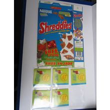 Nestle 2000 Shreddies Cereal Box Stuart Little - Scene Seekers Set of 5