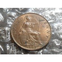 1901 Victoria Veiled Head half-penny.
