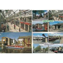 Skipton T Shirt Market Seller Around Shops Boat Dales Outdoor Centre 4x Postcard