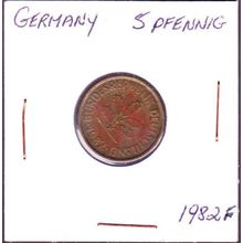 1982 F Germany 5 Pfennig Coin