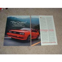1982 2pg Audi Quattro Car Ad - The Art Of Engineering!