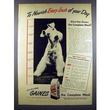 1945 Gaines Dog Food Ad - Nourish Every Inch