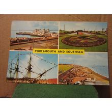 multiview, PORTSMOUTH & SOUTHSEA. HAMPSHIRE unused postcard by J Authur Dixon =