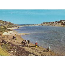 Weekend Fishing at Onkaparinga River Mouth Australia Postcard